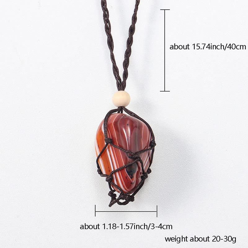Pierre de cristal citrine naturelle et collier réglable en filet - 6