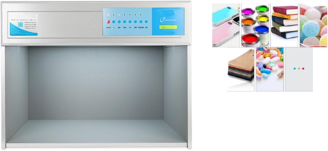 CNYST Color Matching Light Box Light Booth Color Matching Cabinet with D65 TL84 F UV CWF U30 six Light Sources for The Graphic Arts Photographic Textile Dyeing Packaging Printing Leather Inks