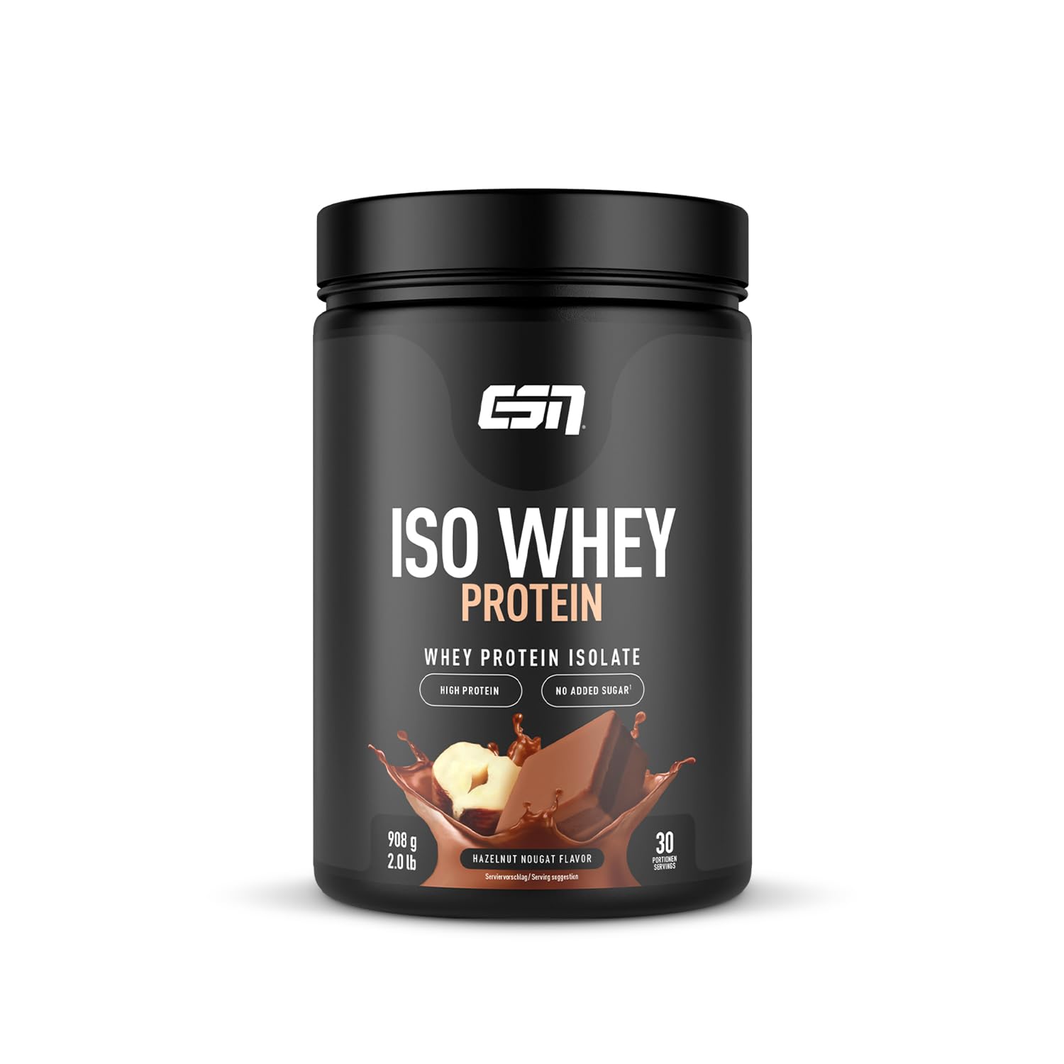 ESN Iso Whey Isolate Protein Powder, Hazelnut Nougat, 908 g