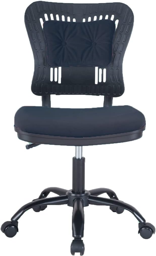 Armless Blue Office Chair Ergonomic Armless Office Chair With