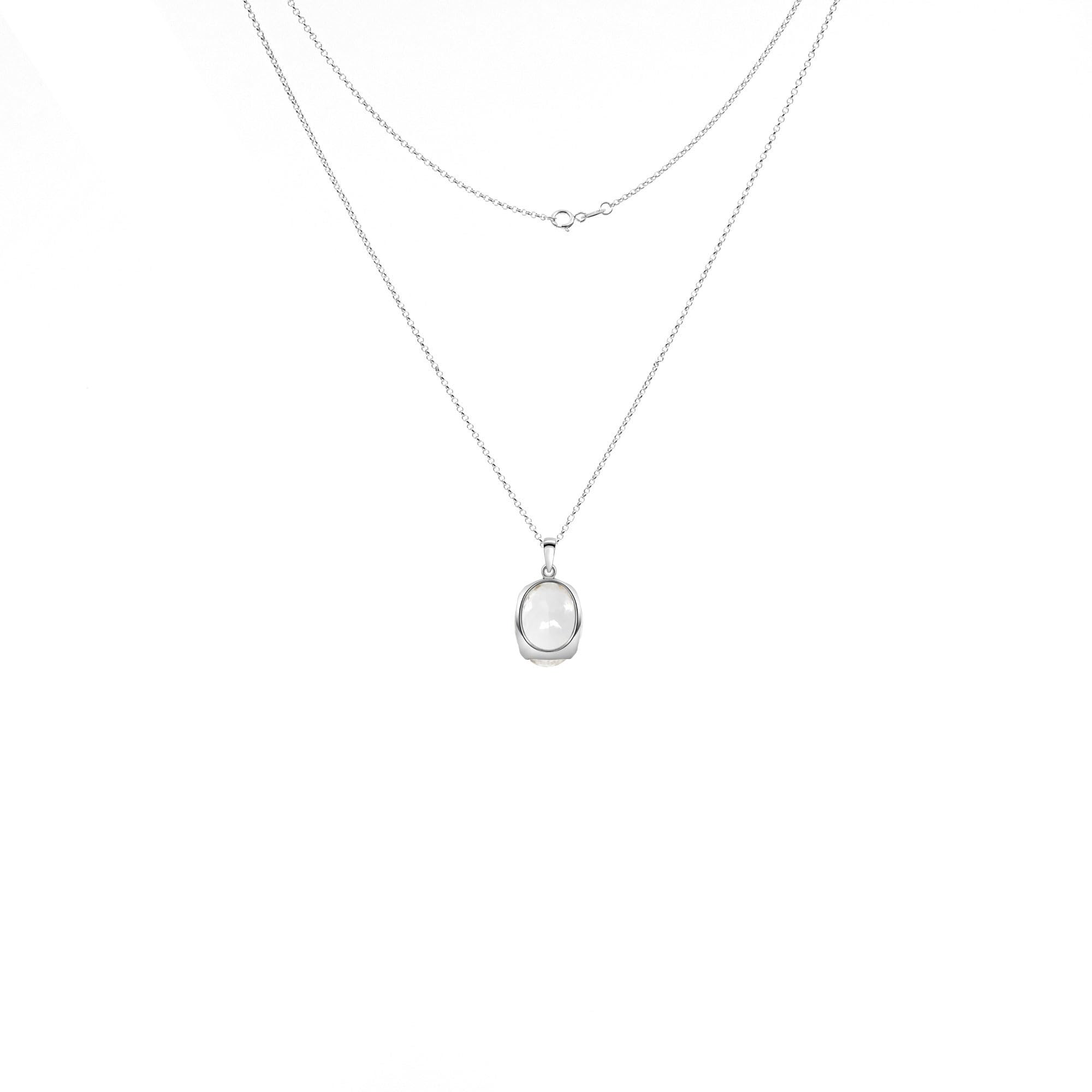 Circle Rolo Link Chain 1,5 mm Halskette 925 Sterling Silber Bergkristall Anhänger Damen/Herren Schmuck