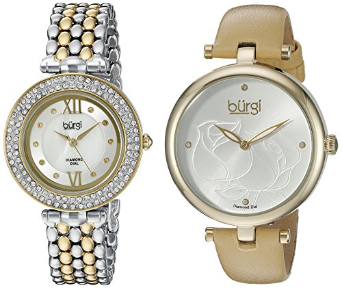 Burgi Womens BUR152YG Analog Display Quartz Yellow Watch Set (B0145FWP8K) Amazon Price History, Amazon Price Tracker