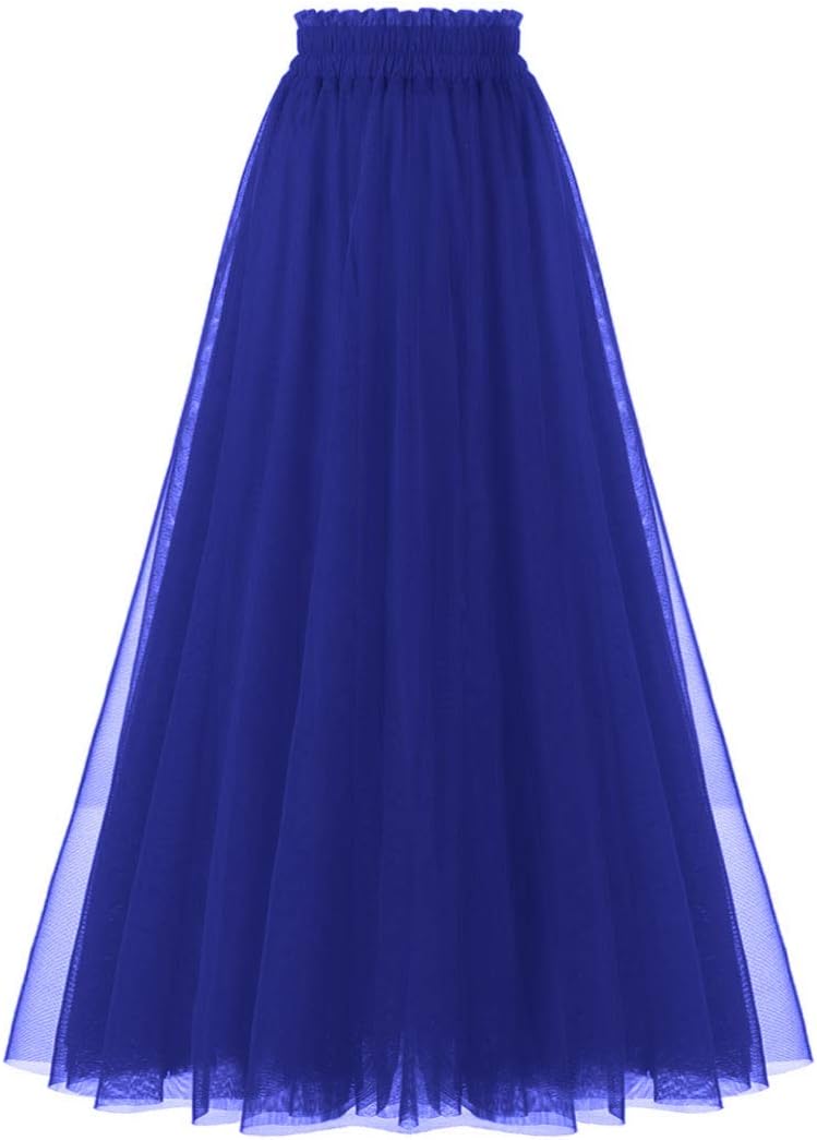 OBBUE Women's A Line Tulle Party Evening Tutu Skirts Tea Length