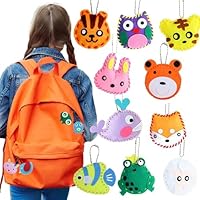 WSNDM 10 Pcs Felt Sewing Craft Kit for Kids, DIY Felt Craft Kit Ornaments, Kids Fun Educational Sewing Craft Kits, Cute Animal Stuffed Stitch Dolls, for Beginners Girls Boys(Style Random)