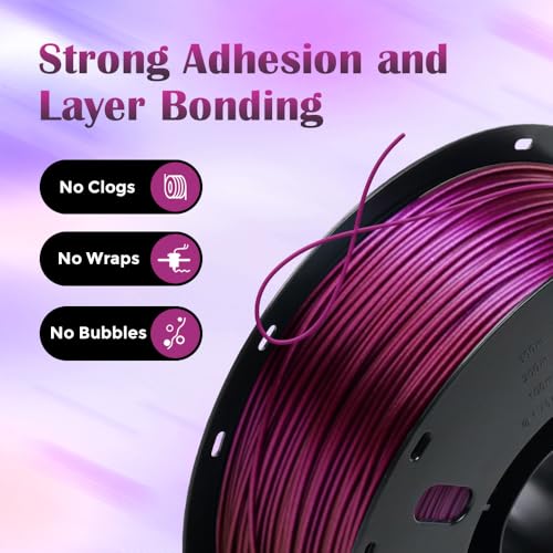 Image of VOXELAB Chameleon HS PLA Filament 1.75mm+ /- 0.02mm, Color Changeable Rapid PLA 3D Printer Filament, Max 500mm /s High Speed Printing, Changing Colors Filament 1kg Spool (2.2lbs),Abyssal Red