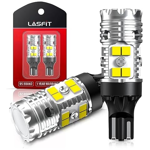 LASFIT 921 LED Bulb Reverse Lights 912 T15 Back Up Light CANBUS Error Free W16W 906 Reversing Bulb 904 916 6000K Xenon White New Upgrade Design(Pack of 2) Cover