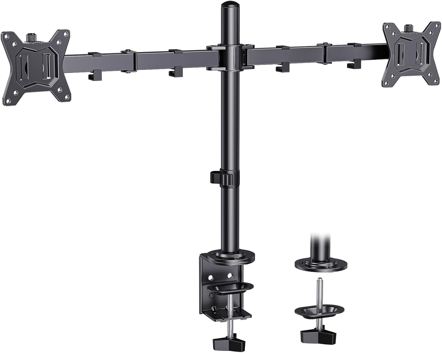 ErGear Supporto da scrivania per doppio monitor da 13 "-34" fino a 12 kg, supporto per monitor completamente regolabile, può contenere 2 schermi di computer, braccio doppio per monitor resistente con