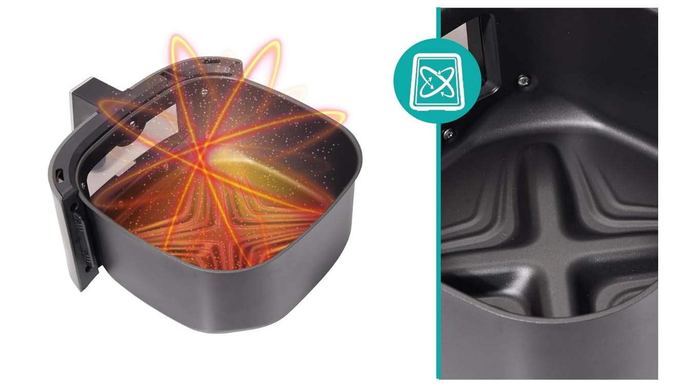 Hisense HAF1900D 10 automatycznych programów, temperatura 40-200°C, 7 l, maksymalna moc 1800 W, wyświetlacz LED i sterowanie dotykowe, okno