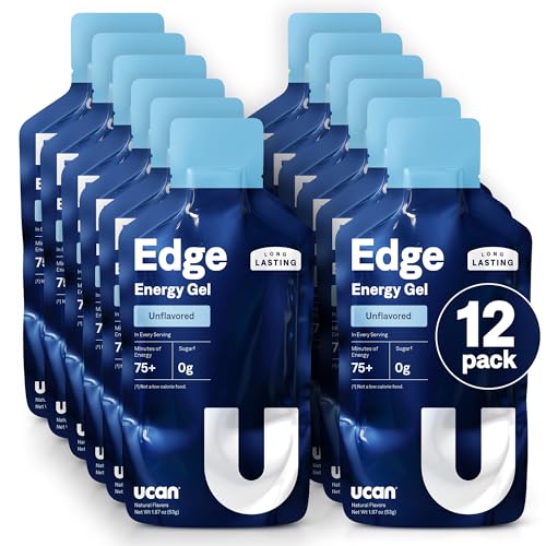 Image of UCAN Edge Energy Gel Shots, Unflavored (12, 2 Ounce Packets) for Running, Training, Workouts, Fitness, Cycling, Crossfit | Sugar-Free, Vegan, & Keto Friendly Energy