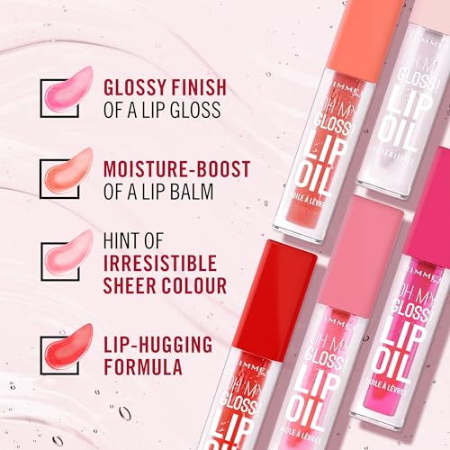 Rimmel Oh My Gloss! Lip Oil - 001 - Pink Flush - Image 4