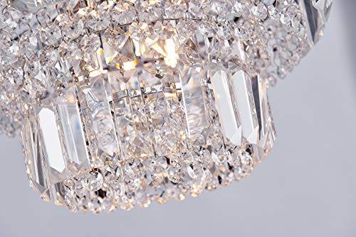 Bestier Modern Pendant Crystal Raindrop Chandelier Lighting Led Ceiling Light Fixture Lamp For Dining Room Bathroom Bedroom Livingroom G9 Led Bulbs Required Diameter 13 Inch Height 12 In #TOP6