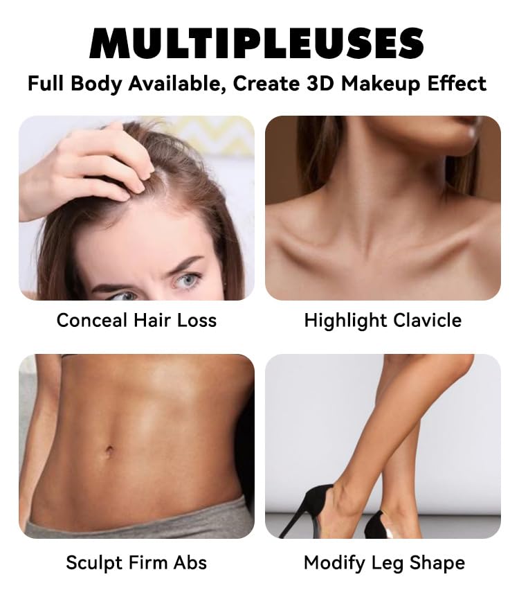 Miniatura 7 de Juego de 3 barras de contorno facial, tonos con iluminador, contorno y rubor, contorno de tez esculpida, contorno de varita de contorno de varita de