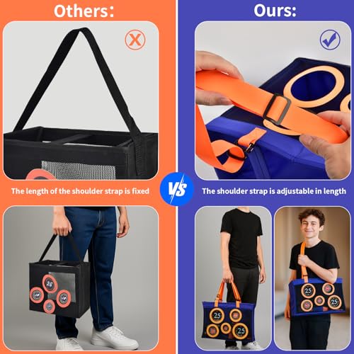 Sac de rangement cible pistolets Nerf avec zone de fléchettes intégrée