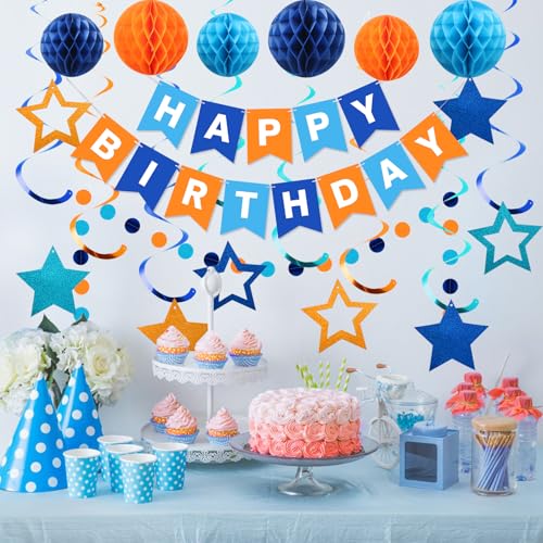 Image of meowtastic Birthday Decorations Happy Birthday Banner with Honeycomb Balls