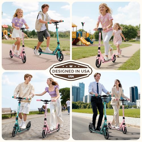 Image of WAYPLUS Kick Scooter for Ages 6+,Kid,Teens & Adults.8 Big Wheels,240lb