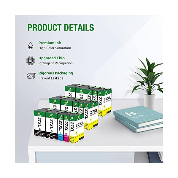 Denvoer 27 XL Tintenpatronen kompatibel für Epson 27 27XL Multipack für Espon Workforce WF-3620 WF-3640 WF-7610 WF-7710… – Bild 5
