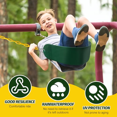 Image of Swings Set - 2-Pack Suitable for Kids and Adults, Comes with Hooks & Chains, Perfect for Backyard