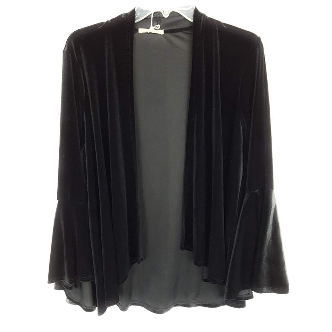 Carina Ricci Velvet Bell Sleeve Cover Up, Black, Small