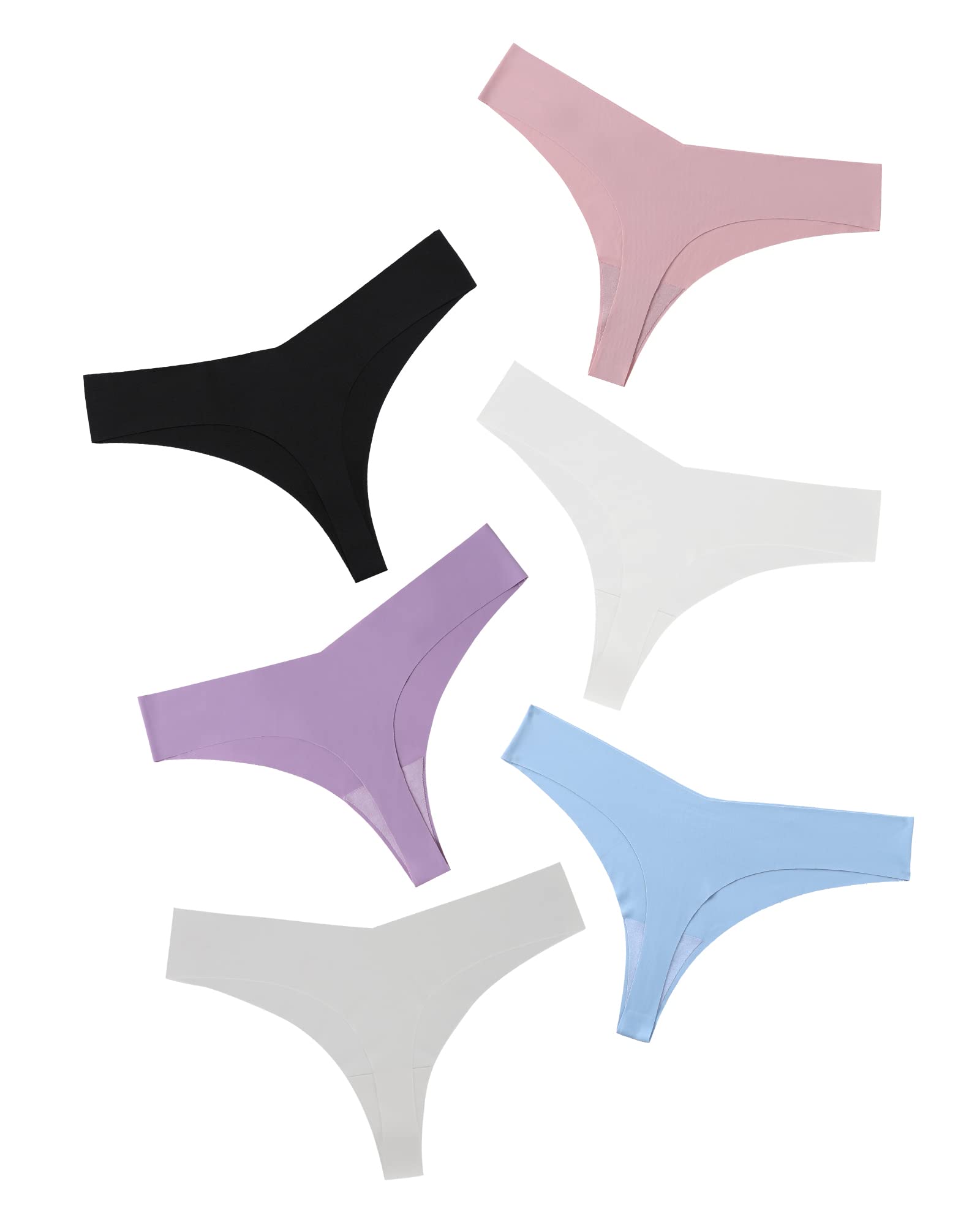 DEANGELMON Seamless Thongs for Women No Show Thong Underwear Women Comfortable Multiple Pack