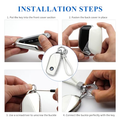 Image of Creativity For BMW X5 Key cover and Key chain accessories (White set)