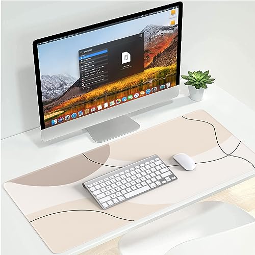 Image of iCasso Extended Gaming Mouse Pad (35.4x15.7 in), Large Stable Rubber Base Mousepad with Stitched Edges, Keyboard Mouse Mat Desk Pad for Work, Game, Office, Home-Brown Art Modern