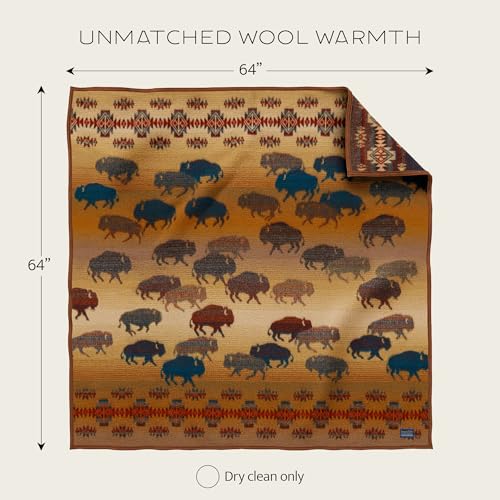 Image of Pendleton Jacquard Wool Throw, 64 x 64-Inch Reversible All-Season Blanket