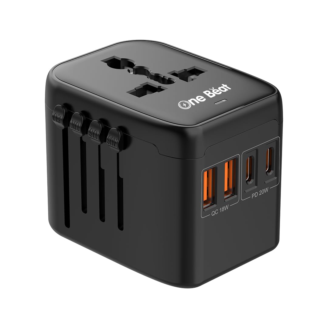 One Beat Worldwide Universal Travel Adapter 100V-240V Plug - Worldwide Travel Adapter Compatible in Plugs Used in USA/EU/UK/AU/China/Japan : White (OB-201000-F)-image-27