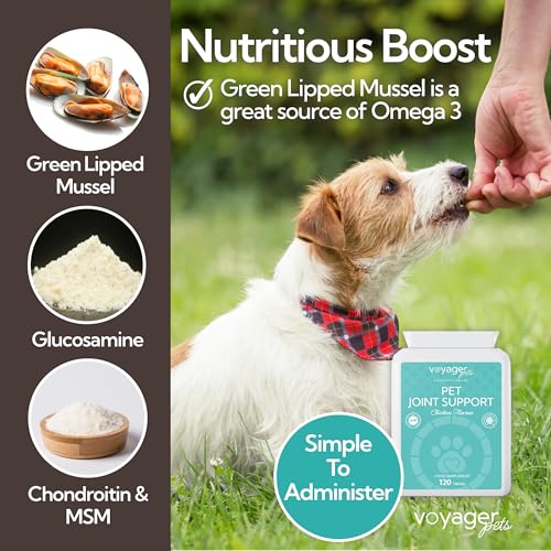 Voyager Pet Joint Support Supplement for Cats & Dogs | Chicken Flavour 120 Tablets| May Helps to Support Joints & Mobility with Glucosamine, Chondroitin, Green Lipped Mussel & MSM - Image 6