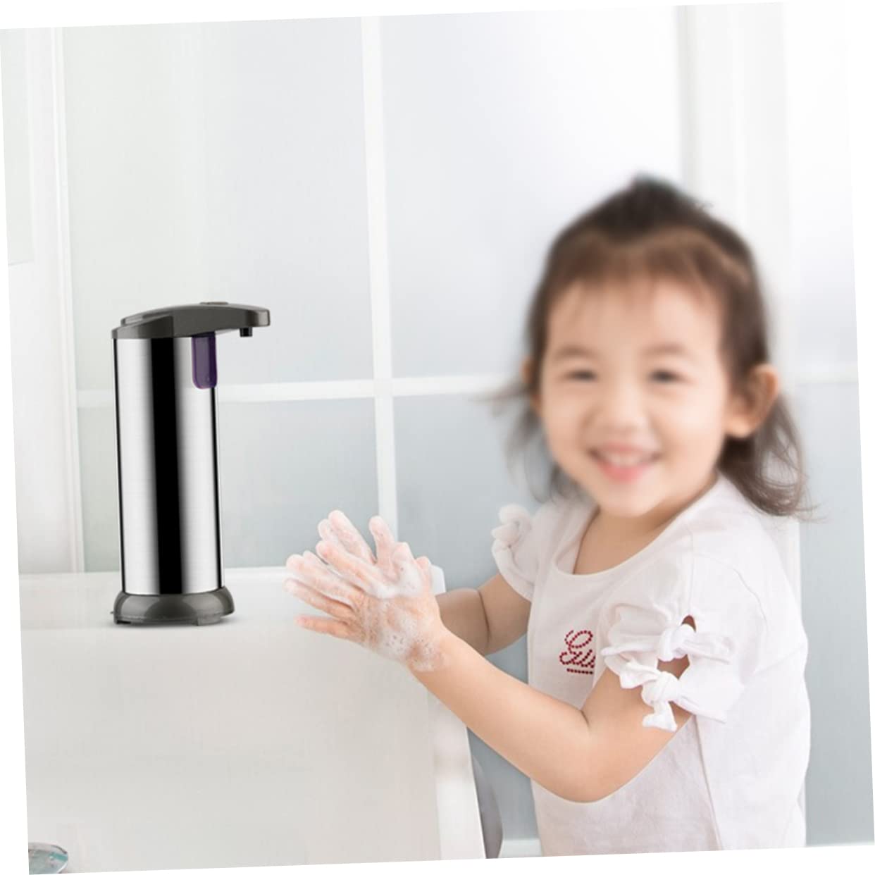 Cabilock Dispensador De Jabón Automático Sensor De Acero Inoxidable Dispensador De Jabón Sin Contacto para Cocina Baño para Uso Doméstico y Comercial