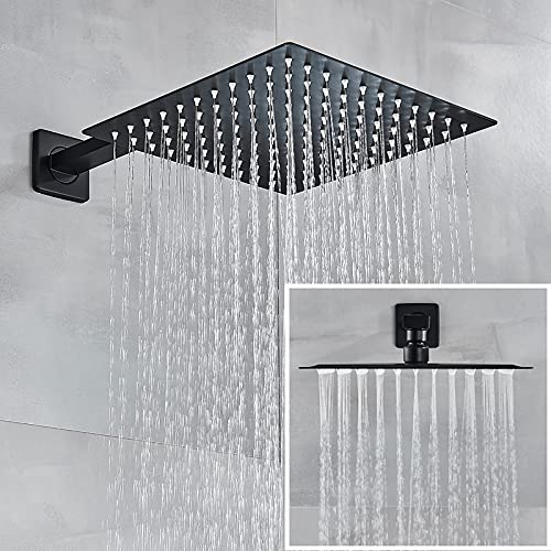 Ensemble de douche thermostatique noir mat haut de gamme avec douche tête 10"