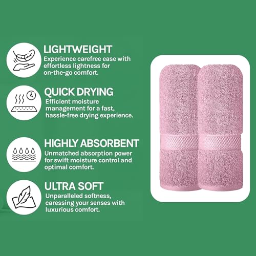 Image of Sulfar 100% Terry Ring Spun Cotton Face Towel - Quick-Dry, Highly Absorbent (480 GSM) (30 x 30 Cm) Soft Berry (Pack of 2)