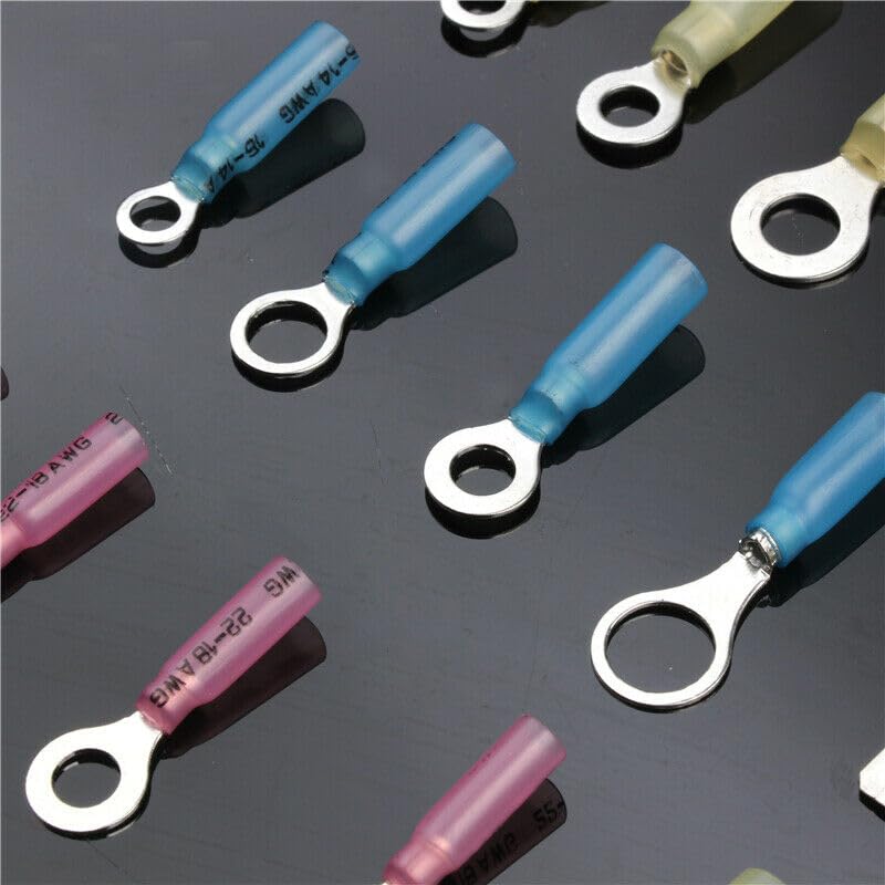240pcs Crimp Terminal Assorted Electrical Wire Cable Connector Kit Crimp Insulated Ring Fork Spade Butt Set 10-22AWG VUQLDHAYZ