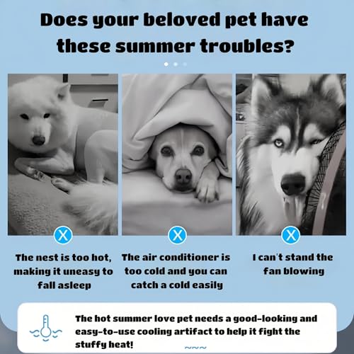 Kiuiom Selbst Kühlende Hundematte, Hunde Sommer Kühlkissen, Hundedecke Kaltgelpad, Kühlmatte Hund Haustier Kühlmatte Matte für Hundehütten Betten Waschbares Hundebett für Zuhause Unterwegs Auto