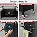 Nessxa Outdoor Grill Cart Bar Cart with Storage Cabinet for Grilling Accessories, XL Portable Outdoor Grill Table with Stainless Steel Top for Kitchen Prep, Lawn & Garden（Black）