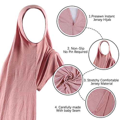 Faticinfa Pinless Instant Jersey Hijab Head Scarf Wrap Ready To Wear Stretch Jersey Turban Head Wraps2