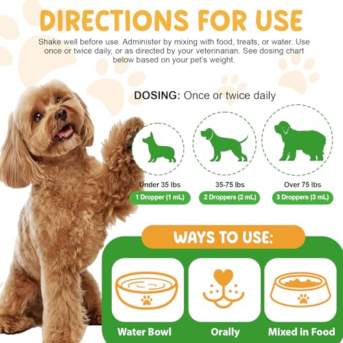 Bibonse Wurm-kur Hund Tropfen, Natürliche Wurm-kur für Hunde mit Probitika, Fördert Die Darmgesundheit, Immunitätsschub, Anti-para-siten, Geeignet für alle Hunde 60ml