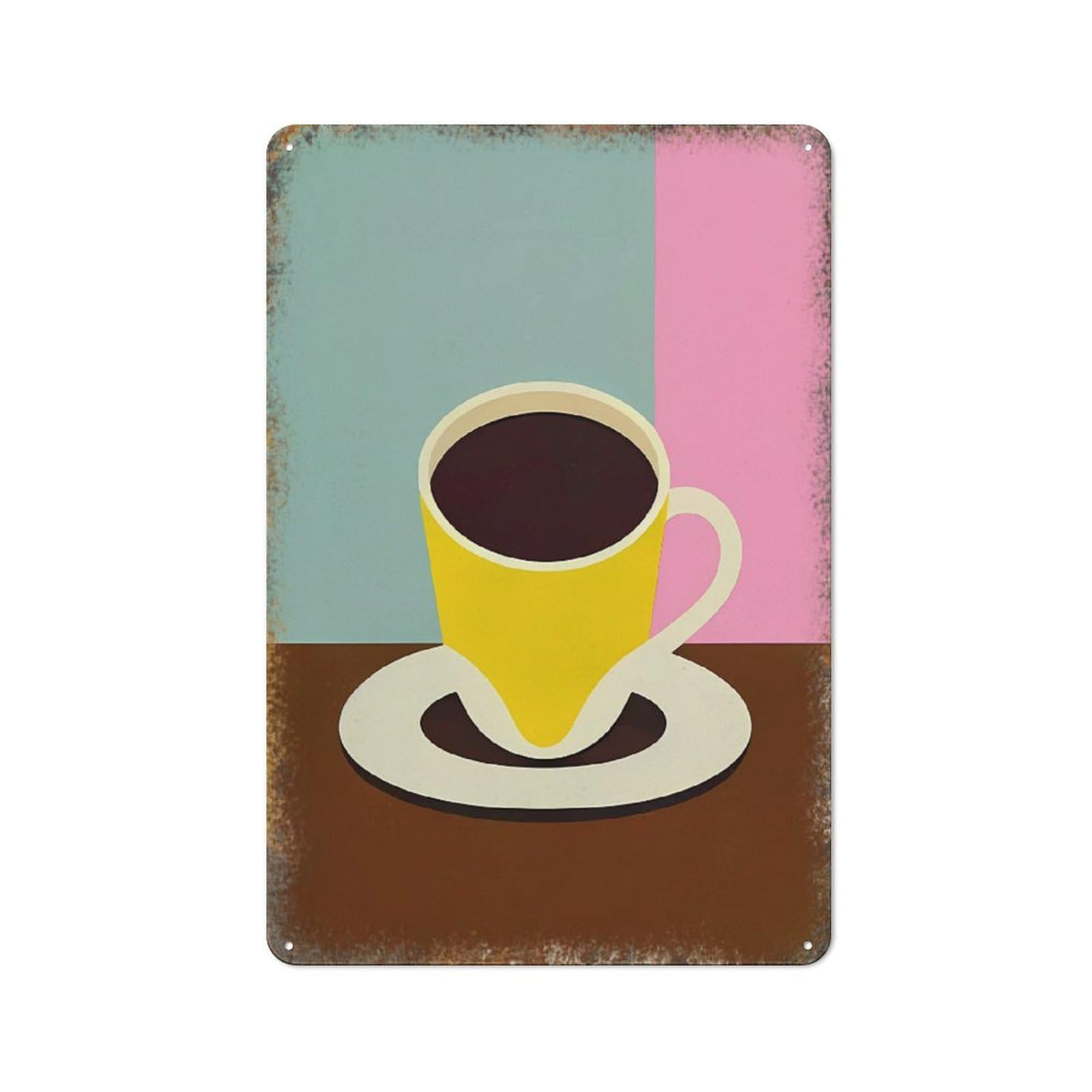 Vintage Coffee Cup Retro Cafe Wall Art Coffee Lovers Home Garage Decor 8 * 12inch
