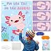 B1ykin Pin The Tail on The Axolotl Game - 21" x 28" Poster Stickers Party Play with 24 Stickers 1 Poster Blindfold Activity for Kids Birthday Classroom Carnival Decorations Supplies (Axolotl)
