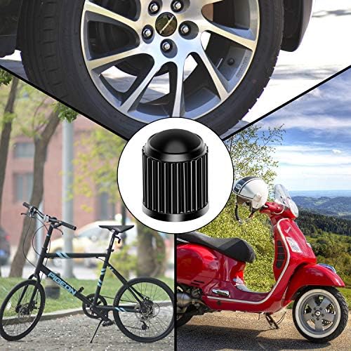 SAVITA 40 Packs Plastic Tyre Valve Stem Caps with Gasket Universal Valve Tire Covers Replacement for Cars, Bike, Bicycle, Trucks, Motorcycles | Heavy Duty, Airtight Seal | Screw-On, Easy-Grip(Black)