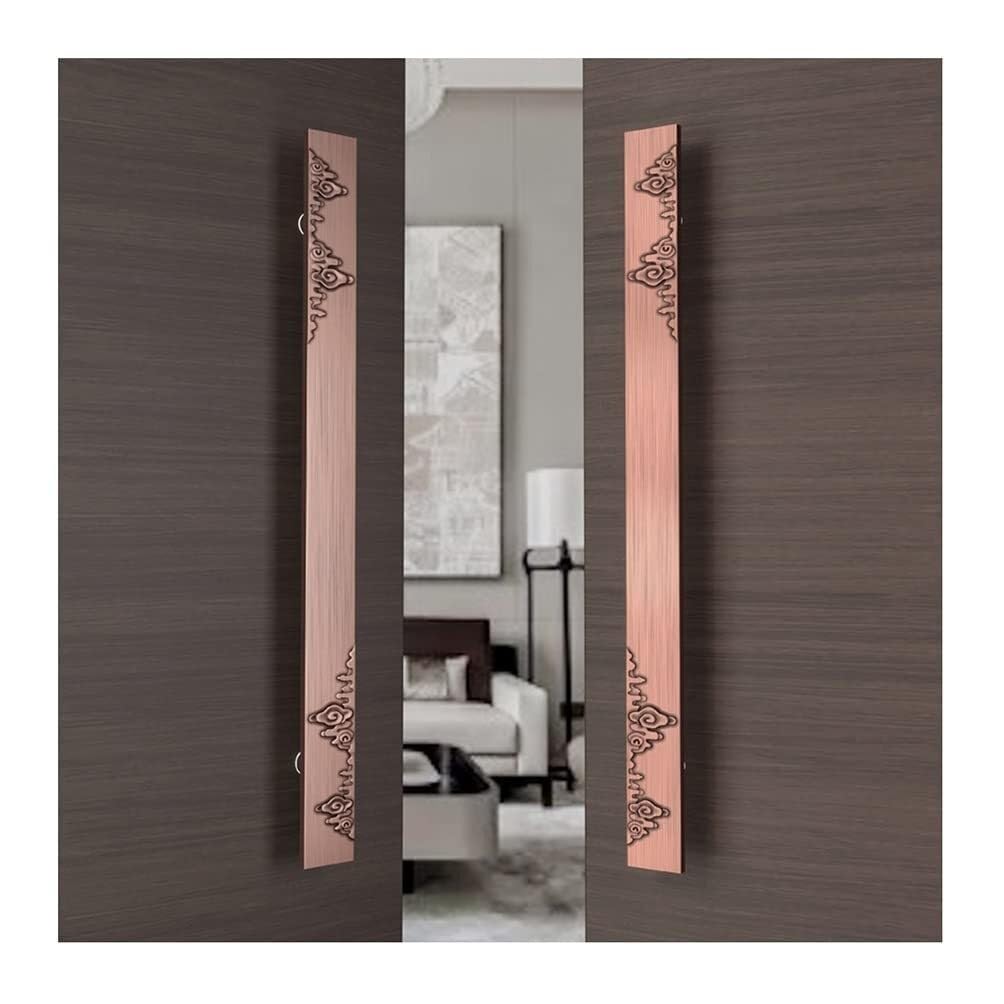 Poignée de porte coulissante en aluminium de luxe au design en H pour halls et grands salons