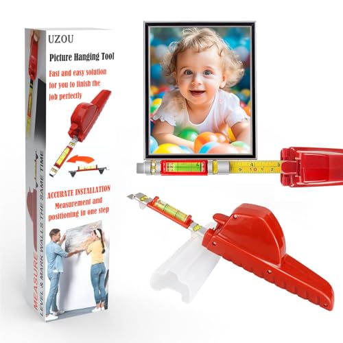 Image of All in One Picture Hanging Tool Kit with Level, Portable Picture Leveling, Picture Hanging Level for Hang Pictures, Mirrors, TVs
