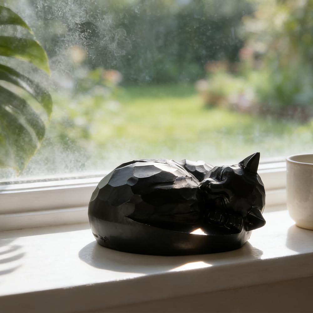 Urne funéraire commémorative pour chat Noir