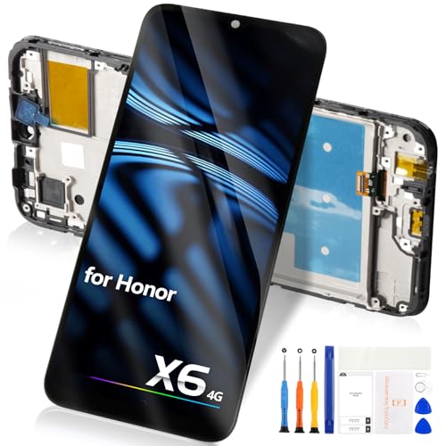 Pantalla LCD para Honor X6 4G LCD Pantalla para Huawei Honor X8 5G Pantalla Reemplazo para X6 4G / X8 5G Pantalla táctil Digitalizador Montaje VNE-LX1 VNE-N41 Set de Reparación (Negro con Marco)