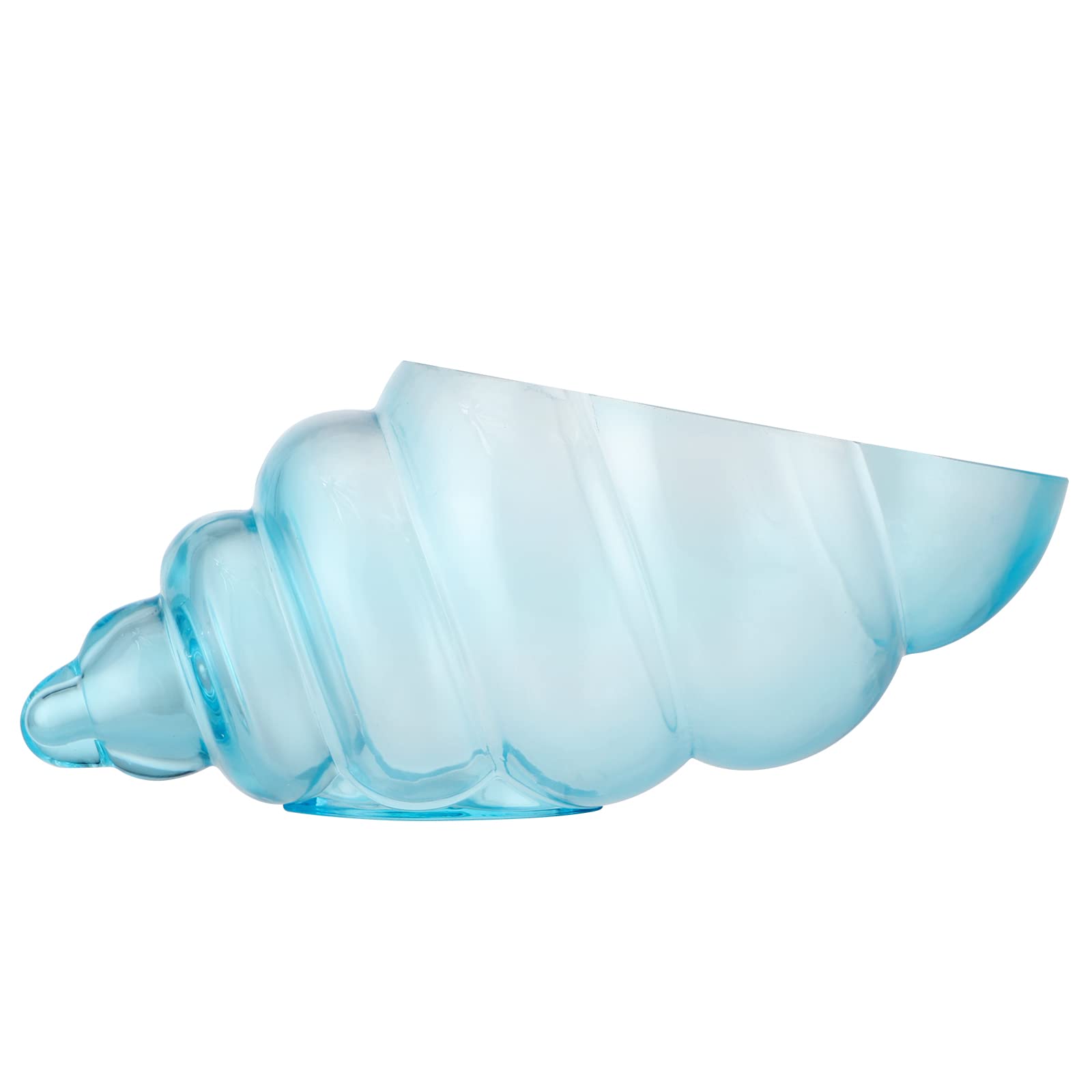 Glass Shell Vase, 11-Inch Seashell Potpourri Holder, Large Decorative Conch Bowl for Shell Collection Display, Sea Glass, Air Plant(Blue)