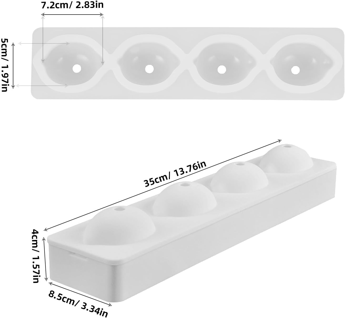 DOITOOL Lemon Shape Silicone Mold, 3D Cake Silicone Lemon Molds for Baking Dessert Jelly Ice Cream (Pack of 2)