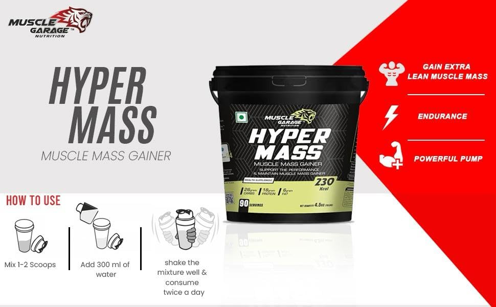 Image of Hyper Mass Gainer | High Protein Lean Weight Gainer for Bulking & Muscle Growth | Chocolate Flavor | 4.5 kg