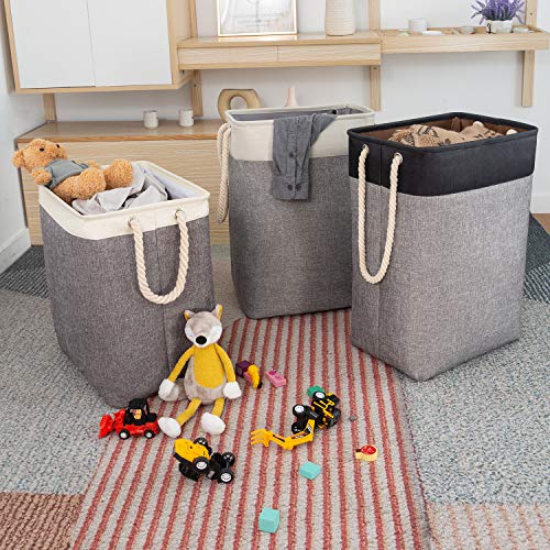 BrilliantJo upgrade Large Laundry Baskets 78L, Collapsible Linen Laundry Hamper Washing Basket with Handles, Laundry bin suitable for Bedrooms Laundry Room, Bathroom, 60H x 42Lx 31W cm, Beige+Grey - Cosy Home Interiors BrilliantJo upgrade Large Laundry Baskets 78L, Collapsible Linen Laundry Hamper Washing Basket with Handles, Laundry bin suitable for Bedrooms Laundry Room, Bathroom, 60H x 42Lx 31W cm, Beige+Grey - Image 2