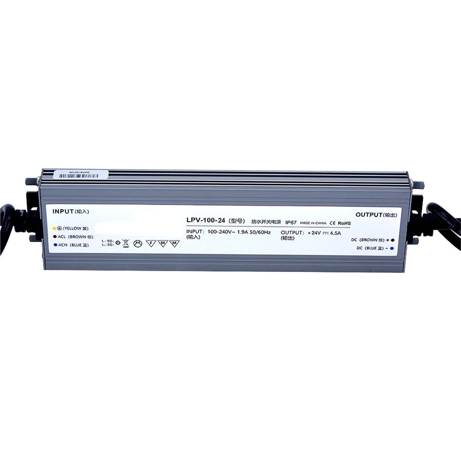 FCARUMIQP LPV-100-24 100W 24V 4.17A IP67 Switching Power Supply 1Pcs