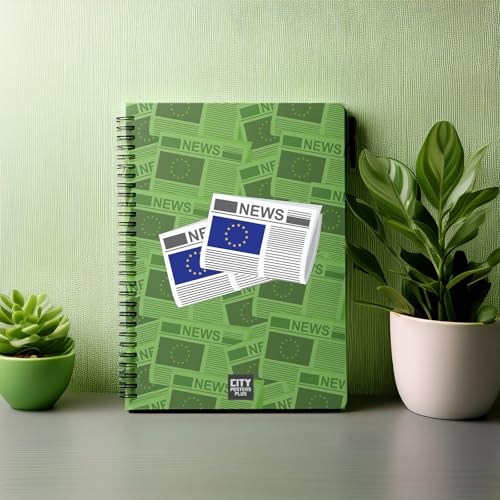 Carnet A5 motif journaux UE pour organiser vos réunions et cours lot de 20 cahiers