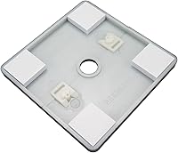 Vista 6 de 2 piezas de brida dividida de pared, placas de escudo autoadhesivas cuadradas de ABS con diseño de hebilla para tubo de 0.47"/12mm de diámetro
